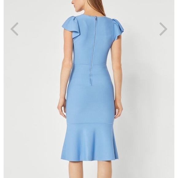 BCBGMaxAzria Blue Ruffle Sleeve Dress - Picture 9 of 11